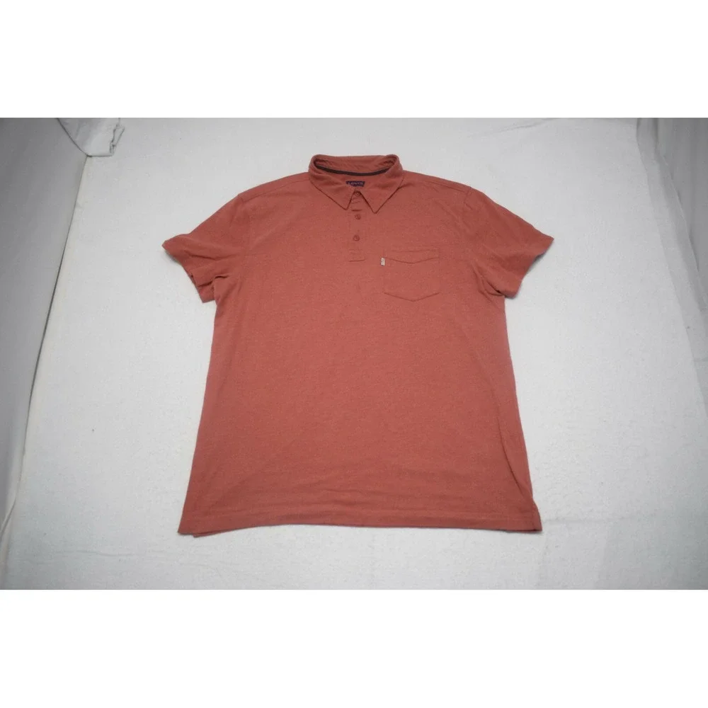 Levi's Polo Shirt Salmon Short Sleeve‎ Front Pocket Cotton Blend Mens Large